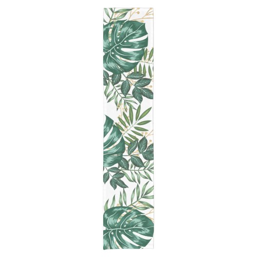 Tropische bladeren Monstera Home Decor Kitchen Korte Tafelloper (Voorkant)
