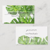 Tropische bladeren | Monstera Leaves Visitekaartje (Voorkant / Achterkant)