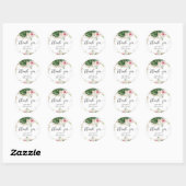 Tropische bladeren monstera meisje baby shower ronde sticker (Vel)