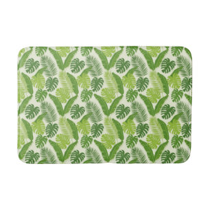 Tropische Bladeren & Monstera Naadloos Patroon Badmat