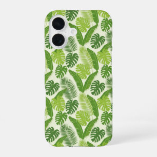 Tropische Bladeren & Monstera Naadloos Patroon iPhone 16 Hoesje