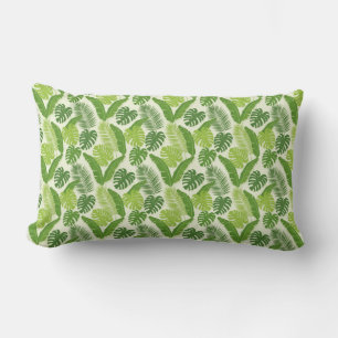 Tropische Bladeren & Monstera Naadloos Patroon Kussen