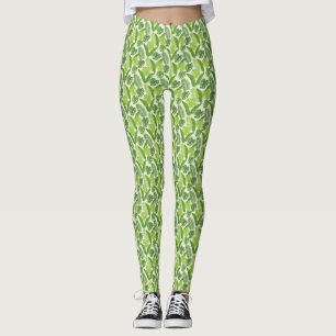 Tropische Bladeren & Monstera Naadloos Patroon Leggings