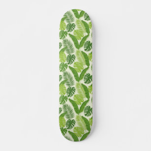 Tropische Bladeren & Monstera Naadloos Patroon Persoonlijk Skateboard