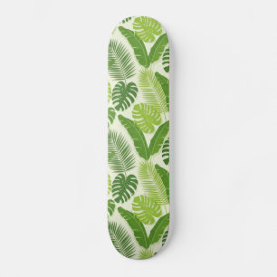 Tropische Bladeren & Monstera Naadloos Patroon Persoonlijk Skateboard