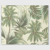 Tropische bladeren naadloos patroon cadeaupapier (Vlak)