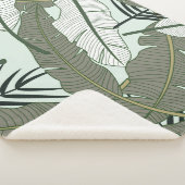 Tropische bladeren naadloos patroon sherpa deken (3/4)