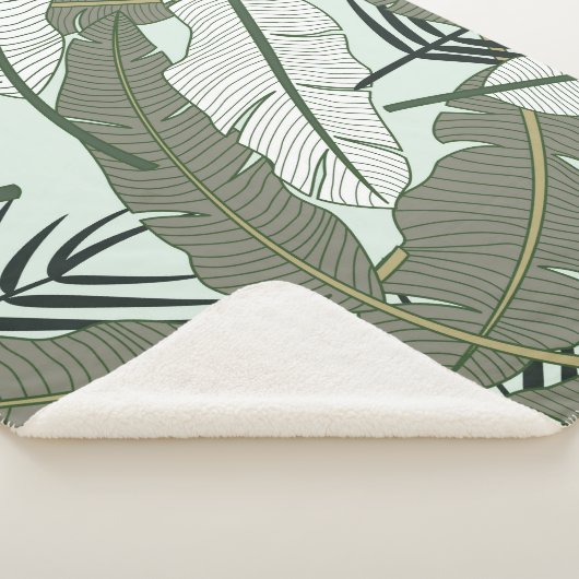 Tropische bladeren naadloos patroon sherpa deken (3/4)