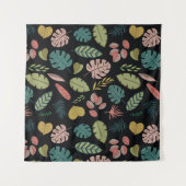 Tropische bladeren naadloos patroon wandkleed (Voorkant (horizontaal))