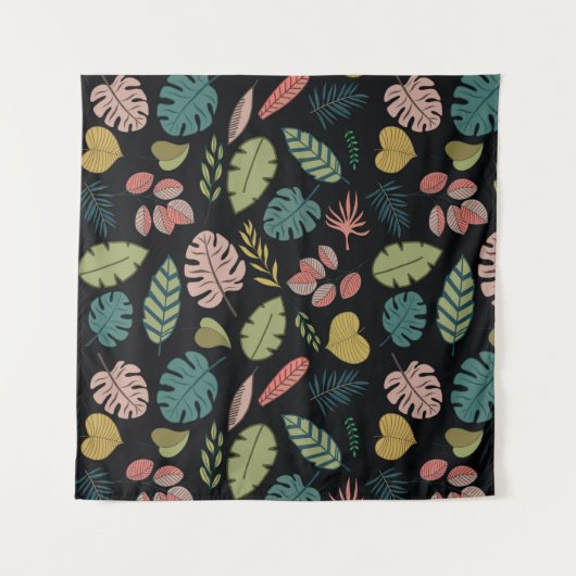 Tropische bladeren naadloos patroon wandkleed (Voorkant)