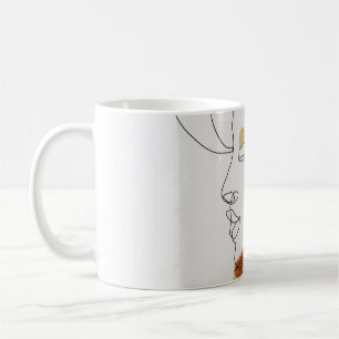 Tropische bladeren, naadloos patroonontwerp. koffiemok