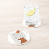 Tropische bladeren, naadloos patroonontwerp. zandsteen onderzetter (Zijkant)