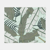 Tropische bladeren: naadloze Natuur. Fleece Deken (Voorkant (Horizontaal))