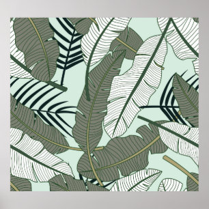 Tropische bladeren: naadloze Natuur. Poster