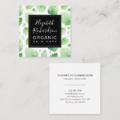 Tropische bladeren Natuurlijk organisch Visitekaar Vierkante Visitekaartje (Voorkant / Achterkant)