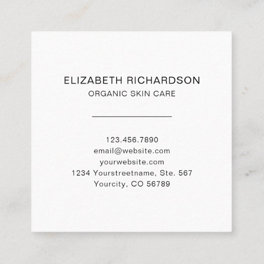 Tropische bladeren Natuurlijk organisch Visitekaar Vierkante Visitekaartje (Achterkant)