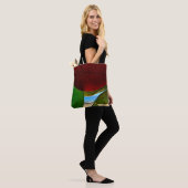 Tropische bladeren & Ocean Uitzicht Eco Canvas tas (Op model)