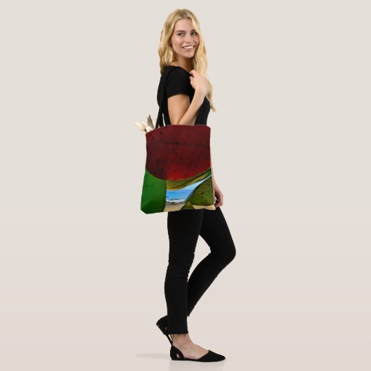 Tropische bladeren & Ocean Uitzicht Eco Canvas tas (Op model)