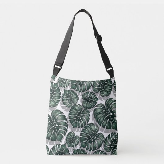 Tropische bladeren, oerwoud monstera crossbody tas (Voorkant)