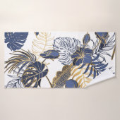 Tropische bladeren, oerwoud naadloze achtergrond. badhanddoek (Badhanddoek)