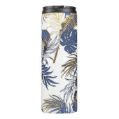 Tropische bladeren, oerwoud naadloze achtergrond. thermosbeker (Achterkant)