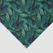 Tropische bladeren Oerwoud-olievloeistof Tissuepapier (Detail)