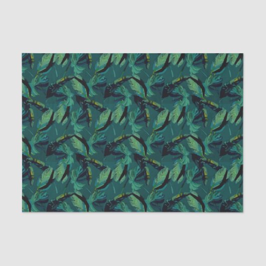 Tropische bladeren Oerwoud-olievloeistof Tissuepapier (Voorkant)