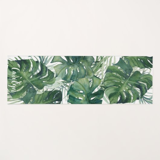 Tropische bladeren Oerwoud Planten Yogamat (Voorkant (horizontaal))
