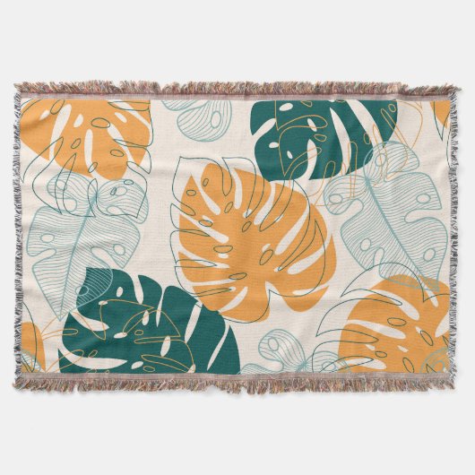 Tropische bladeren: Oerwouden afdichting Deken (Voorkant)