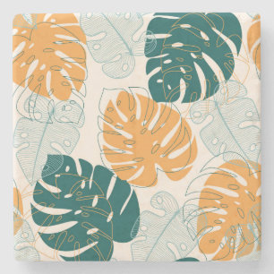 Tropische bladeren:  Oerwouden afdichting Stenen Onderzetter