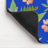 Tropische bladeren op blauw muismat (Hoek)