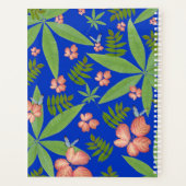 Tropische bladeren op blauw planner (Achterkant)