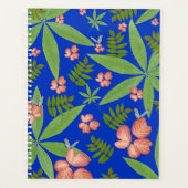Tropische bladeren op blauw planner (Voorkant)