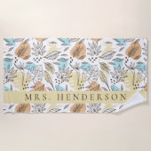 Tropische bladeren op maat strandlaken (Voorkant)