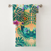 tropische bladeren op sinaasappel