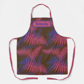 Tropische bladeren Paars en blauw Schort (Voorkant)