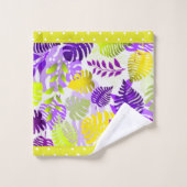 Tropische bladeren Paars, moeras, Lemon, Limoen tr Bad Handdoek (Wasdoekje)