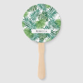 Tropische bladeren Palmgroen Zomer Hand Fan Handwaaier (Voorkant)