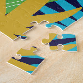 Tropische bladeren, papegaaien: zomer achtergrond. legpuzzel (Zijkant)