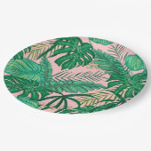 Tropische bladeren papieren bordje (Gekanteld)