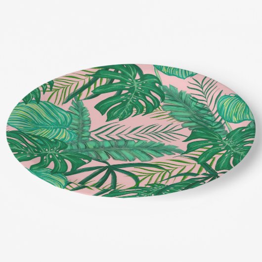 Tropische bladeren papieren bordje