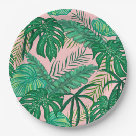 Tropische bladeren papieren bordje