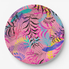 Tropische bladeren papieren bordje