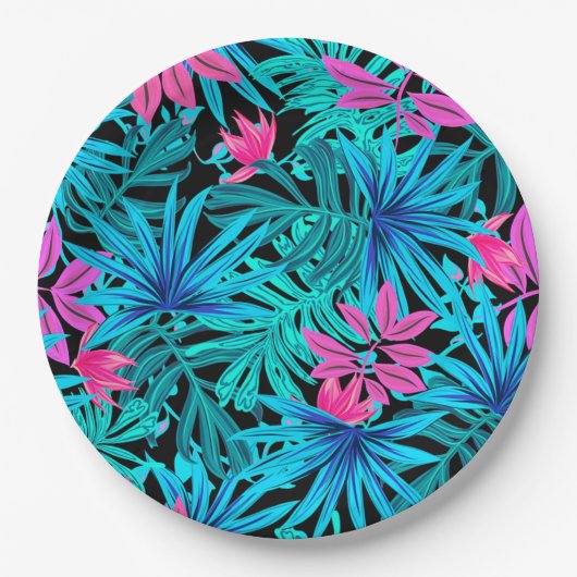 Tropische bladeren papieren bordje (Voorkant)