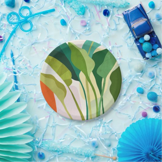 Tropische bladeren papieren bordje (Feest)