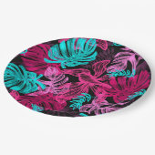 Tropische bladeren papieren bordje (Gekanteld)