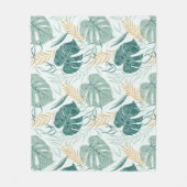 Tropische bladeren patroon 2 fleece deken (Voorkant)