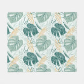 Tropische bladeren patroon 2 fleece deken (Voorkant (Horizontaal))