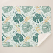 Tropische bladeren patroon 2 sherpa deken (Voorkant (horizontaal))