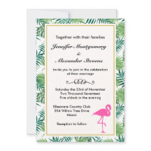 Tropische bladeren patroon en roze flamingo bruilo